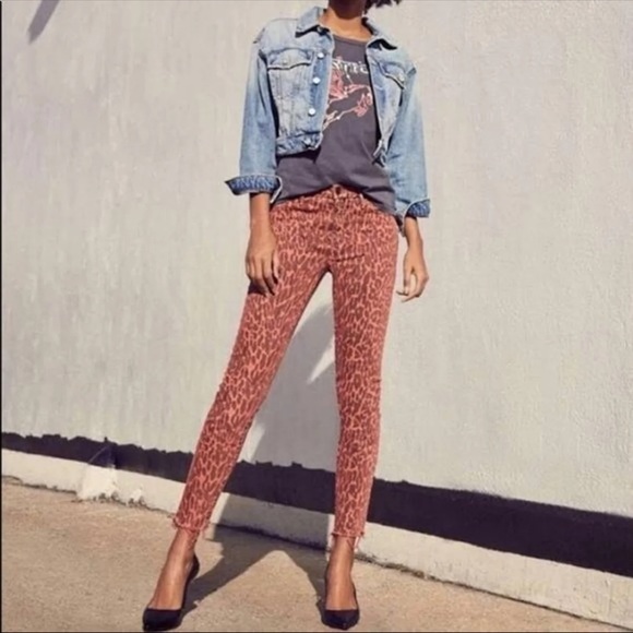 Mother High waisted leopard ankle crop jeans - Picture 1 of 14
